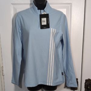 Addidas Quarter Zip Climalite Light Blue Long Pullover Size Med Women's NEW